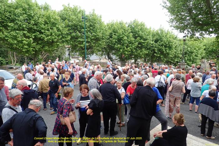 Concert Choeur Mixte Double Croche en l'église de La Fouillade en Aveyron 01 Juin 2025. Avec l'Orchestre du Capitole de Toulouse