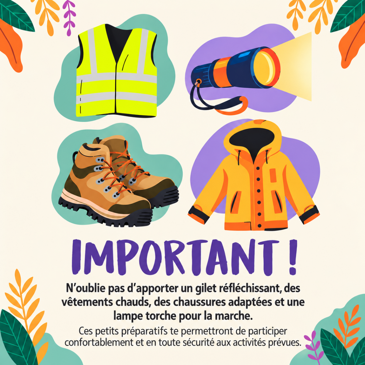 Équipement essentiel pour la marche